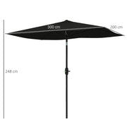 Image of a black rectangular garden patio parasol umbrella 2 x 3m
