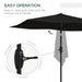 Image of a black rectangular garden patio parasol umbrella 2 x 3m