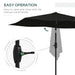 Image of a Black 2x3m Rectangular Garden Parasol Umbrella