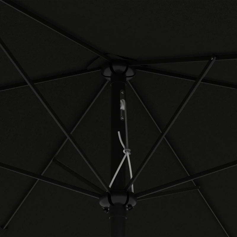 Image of a Black 2x3m Rectangular Garden Parasol Umbrella