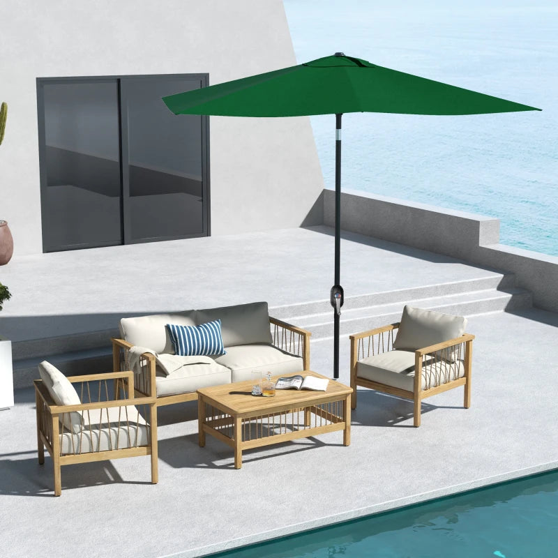 Image of a dark green rectangular garden patio parasol umbrella 2 x 3m