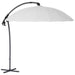 Image of a light grey Shanghai cantilever garden parasol with a cross base