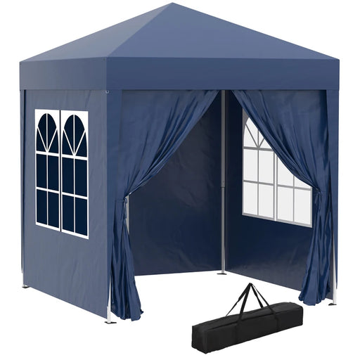 Outsunny 2m x 2m Small Pop Up Gazebo With Sides, Blue