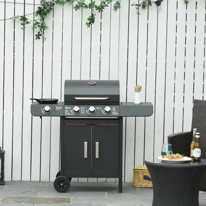 Image of a 3 Burner Gas BBQ With Side Burner