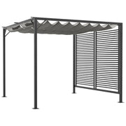 Image of a 3x2.8m Garden Pergola With Retractable Fabric Roof, Grey