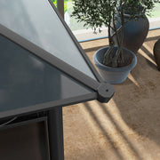 Image of an Outsunny 3x4m Polycarbonate Hardtop Gazebo With Curtains, Grey