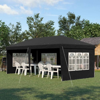 Image of an Outsunny 3 x 6 Pop Up Gazebo With Sides, Black