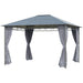 An image of an Outsunny 3.6 x 3m Gazebo With Plastic Roof and Side Curtains, Grey
