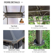 An image of an Outsunny 3.6 x 3m Gazebo With Plastic Roof and Side Curtains, Grey