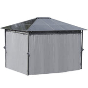 An image of an Outsunny 3.6 x 3m Gazebo With Plastic Roof and Side Curtains, Grey