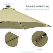 Image of a Beige Banana Parasol With Lights