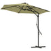 Image of a Beige Banana Parasol With Lights