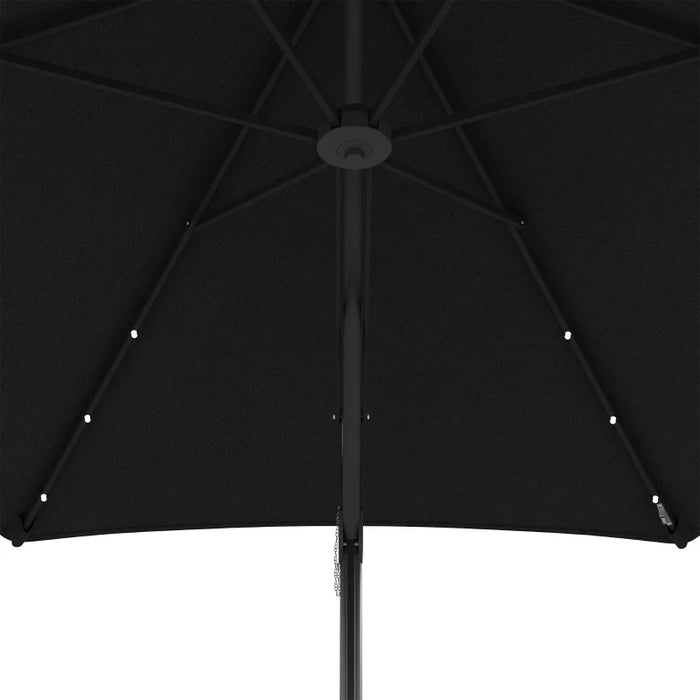 Image of a Black Banana Parasol With Lights