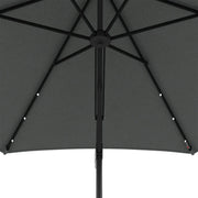 Image of a grey banana parasol with led lights