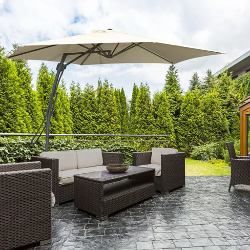 Image of a cream Cantilever Garden Umbrella