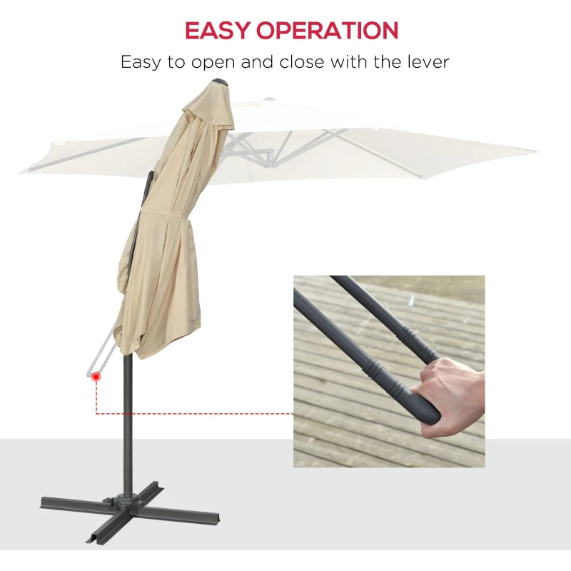 Image of a cream Cantilever Garden Umbrella
