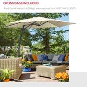 Image of a cream Cantilever Garden Umbrella