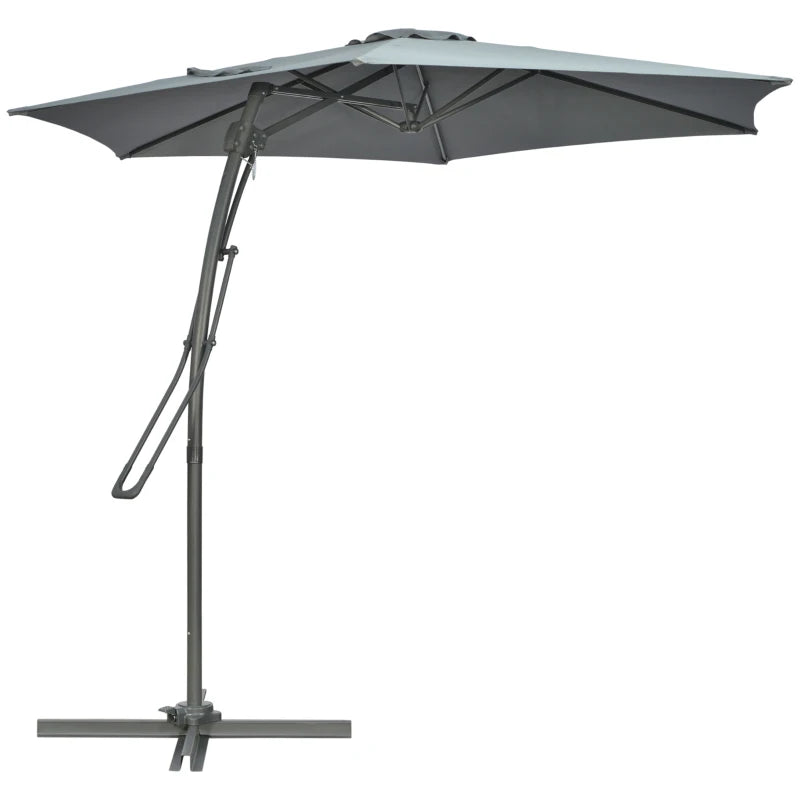 Image of a Grey Cantilever Outdoor Patio Umbrella