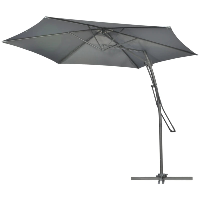 Image of a Grey Cantilever Outdoor Patio Umbrella