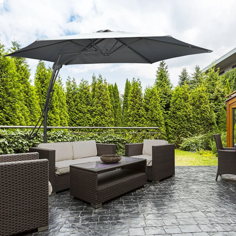 Image of a grey Cantilever Garden Umbrella