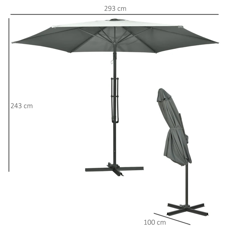Image of a grey Cantilever Garden Umbrella