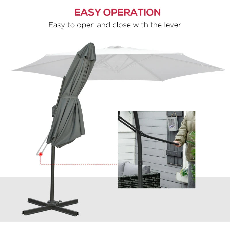 Image of a grey Cantilever Garden Umbrella