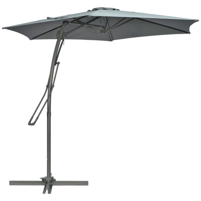 Image of a Grey Cantilever Outdoor Patio Umbrella