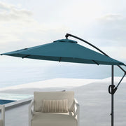 Image of a blue cantilever parasol