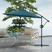 Image of a blue cantilever parasol