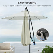 Image of a cream hanging umbrella