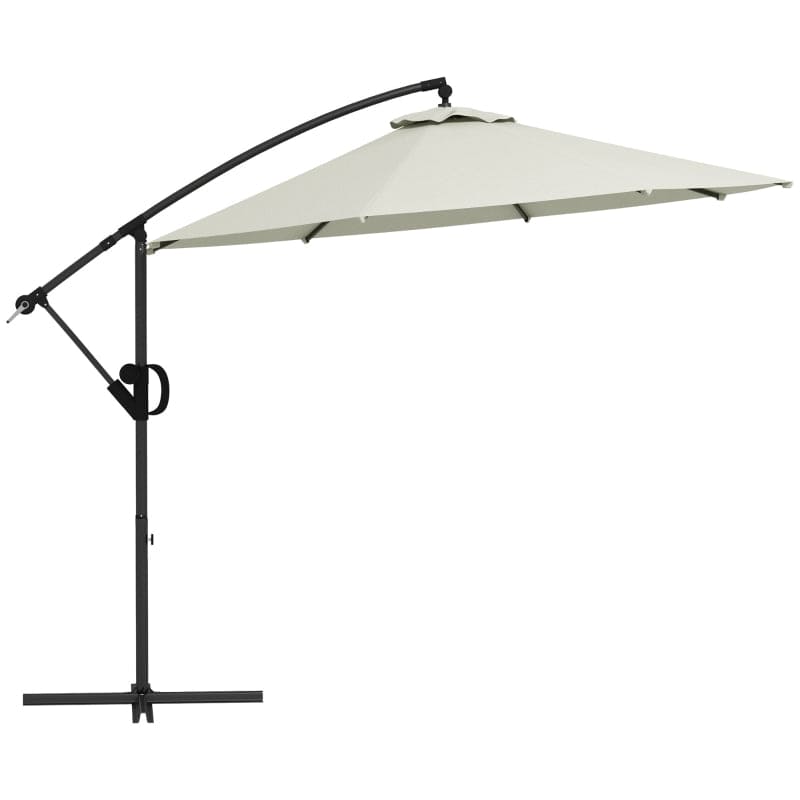 Image of a cream hanging umbrella
