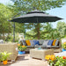 Image of a Stylish Black Outsunny 3m Cantilever Parasol With Solar Powered Lights