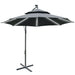 Image of a Stylish Black Outsunny 3m Cantilever Parasol With Solar Powered Lights