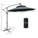 Black 3m Cantilever Parasol With Solar Powered Lights