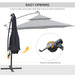 Black 3m Cantilever Parasol With Solar Powered Lights