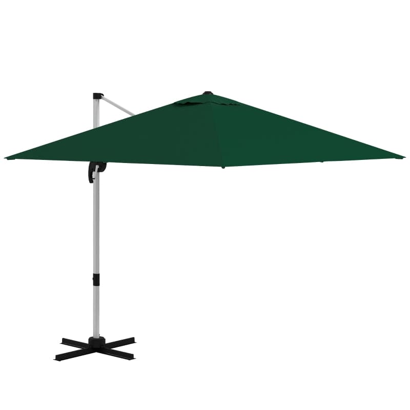 Image of a 3m Dark Green Large Premium Square Cantilever Parasol