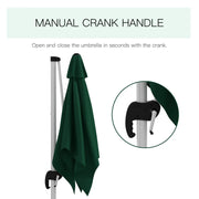 Image of a 3m Dark Green Large Premium Square Cantilever Parasol