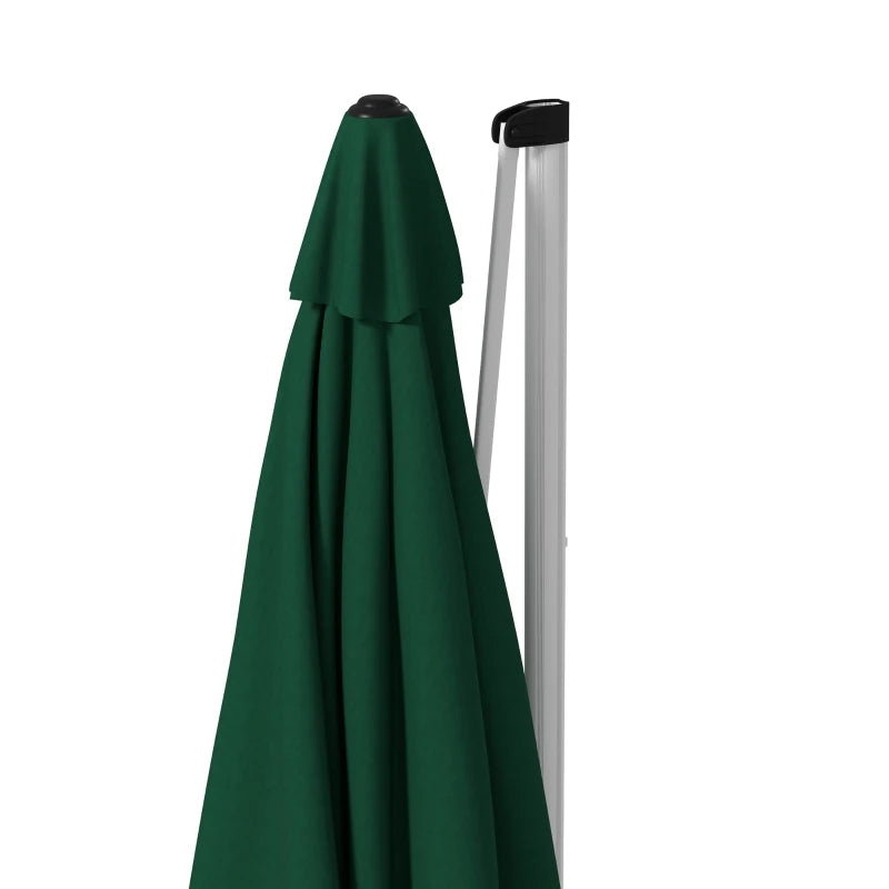 Image of a 3m Dark Green Large Premium Square Cantilever Parasol