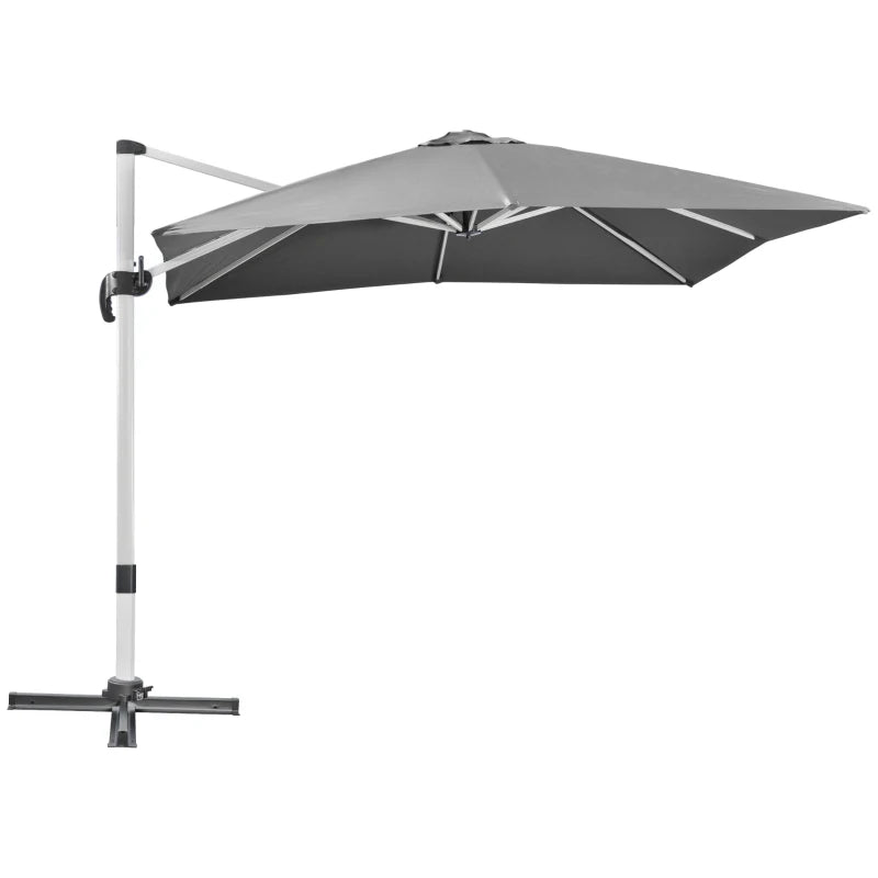 Image of a 3m Grey Large Premium Square Cantilever Parasol