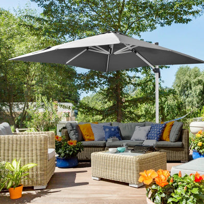 Image of a 3m Grey Large Premium Square Cantilever Parasol