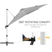Image of a 3m Grey Large Premium Square Cantilever Parasol