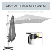 Image of a 3m Grey Large Premium Square Cantilever Parasol