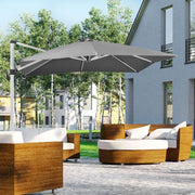 Image of a 3m Grey Large Premium Square Cantilever Parasol