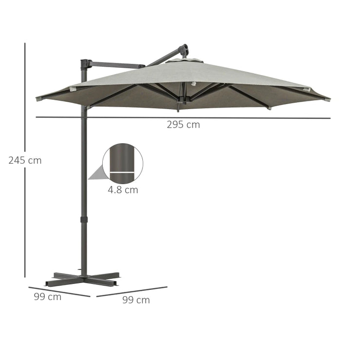 Image of a Beige Patio Cantilever Umbrella