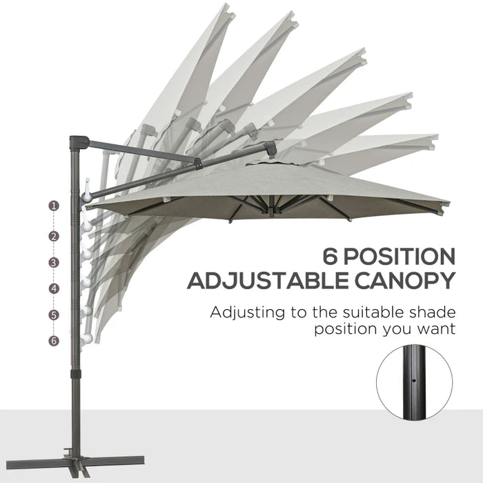 Image of a Beige Patio Cantilever Umbrella