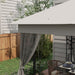 Image of an Outsunny 3m x 3m Metal Gazebo With Mesh Curtains, Light Grey