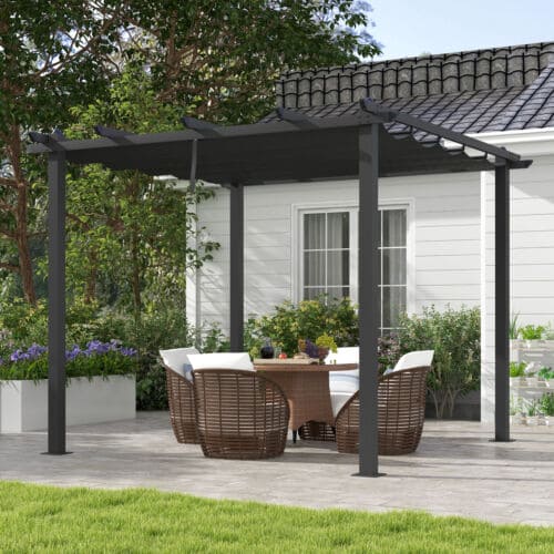 Image of a 3m x 3m Pergola With Retractable Roof, Grey