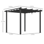 Image of a 3m x 3m Pergola With Retractable Roof, Grey