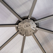 Image of an Outsunny 3m x 3m Polycarbonate Hardtop Gazebo With Curtains, Grey