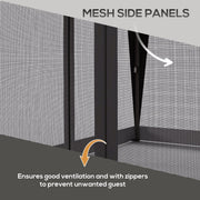 Image of an Outsunny 3m x 3m Pop Up Garden Gazebo Tent With Mesh Sides, Grey